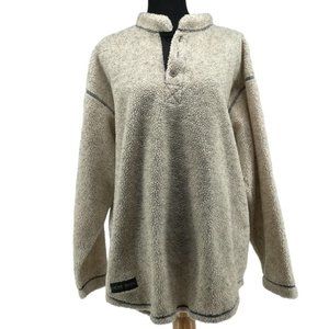 Cache creek neutral fuzzy Sherpa like jacket pullover oatmeal cottage relaxed
